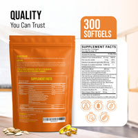 MERRYVITA Pumpkin Seed Oil - Cold Pressed Extra Virgin with Saw Palmetto & Nettle - 300 Softgels