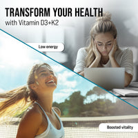 D3 K2 Vitamin 10000 IU D3 & 200 MCG K2 MK7 - Plant Based Vegan K2 D3 with Coconut Oil, non GMO - Bone, Muscle & Immune Support - 300 Softgels