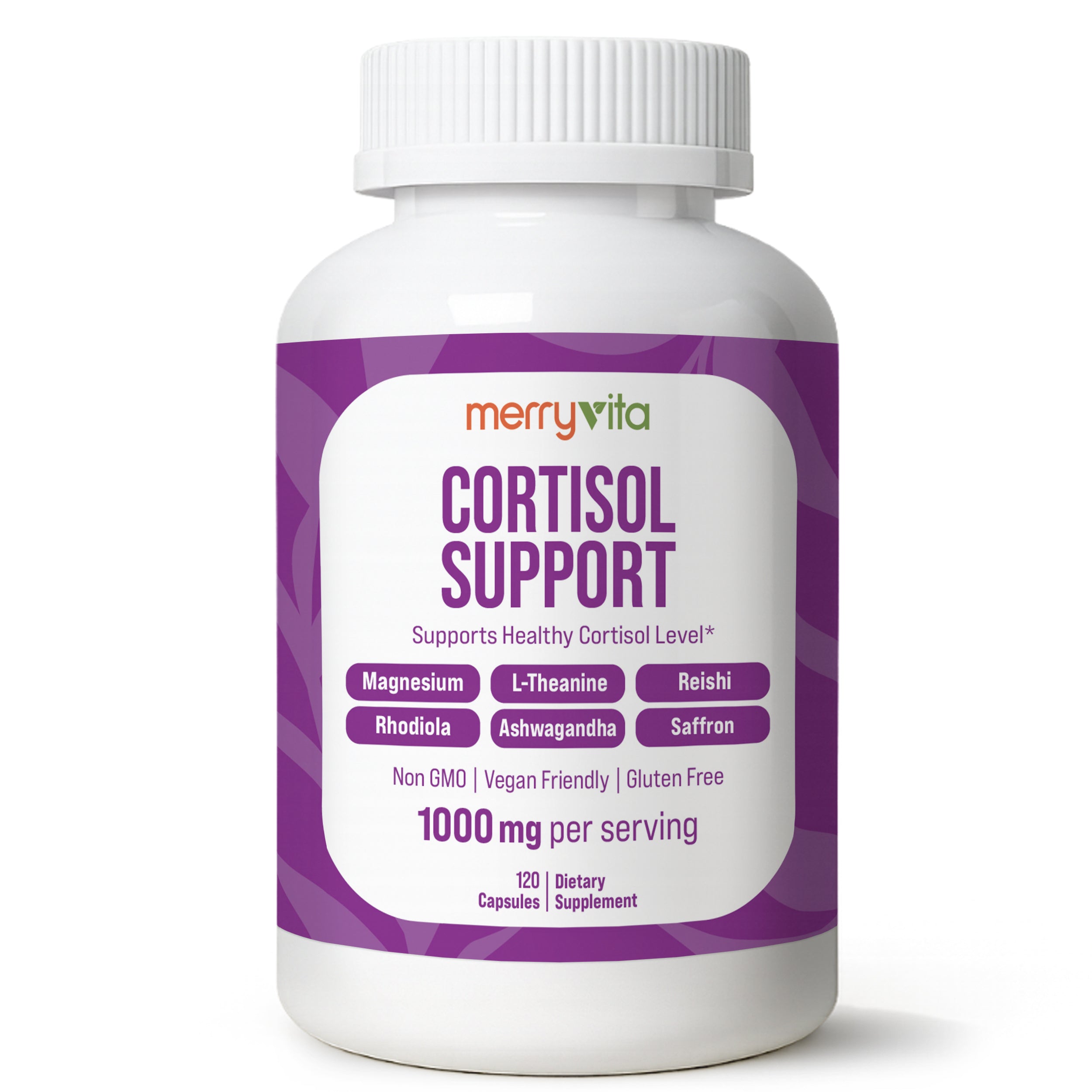 Cortisol Support Supplement for Women & Men | Ashwagandha, Magnesium Glycinate, L-Theanine & Rhodiola | Supports Healthy Cortisol Levels, Relaxation, Calm Mood & Mental Clarity | 120 Vegan Capsules