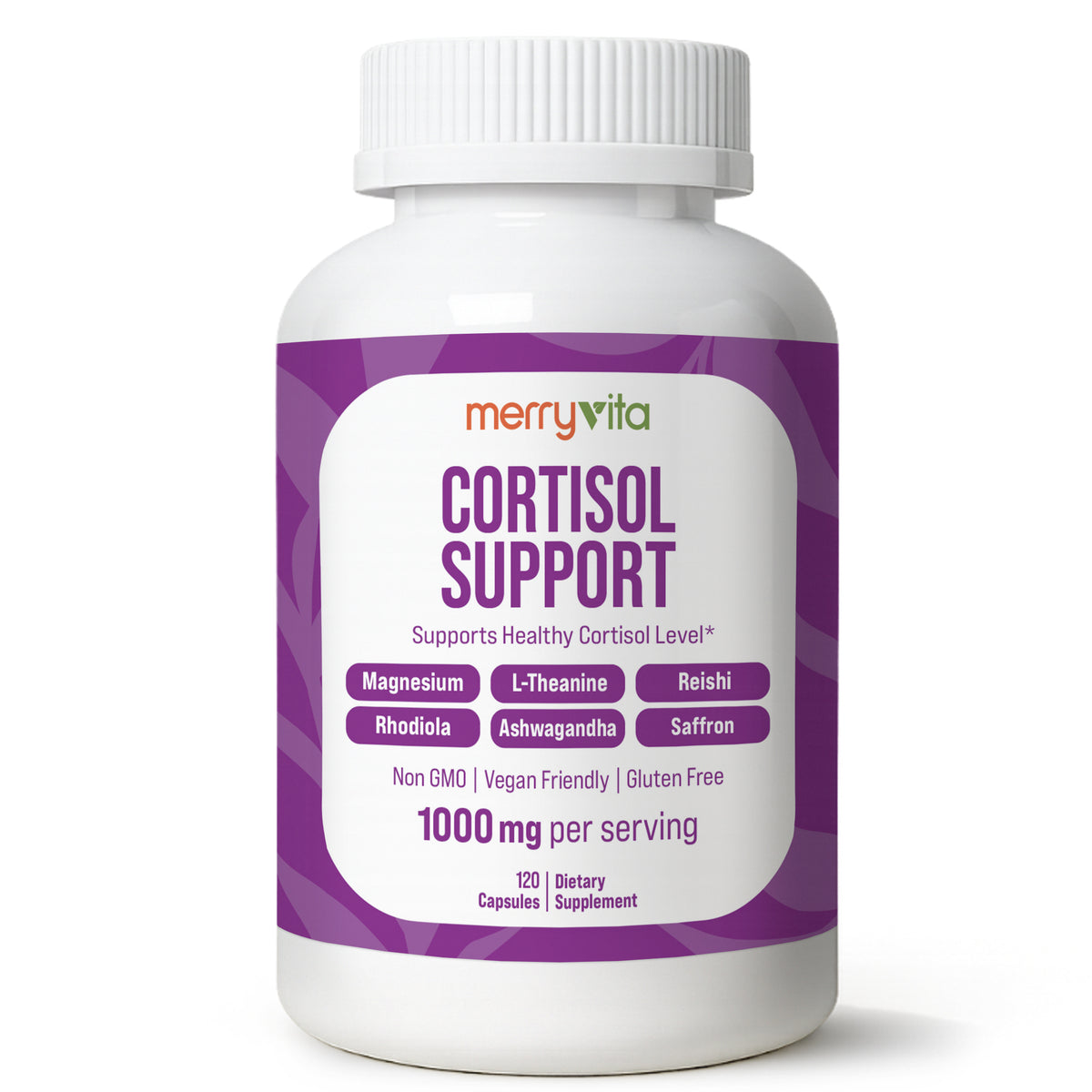 Cortisol Support Supplement for Women & Men | Ashwagandha, Magnesium Glycinate, L-Theanine & Rhodiola | Supports Healthy Cortisol Levels, Relaxation, Calm Mood & Mental Clarity | 120 Vegan Capsules